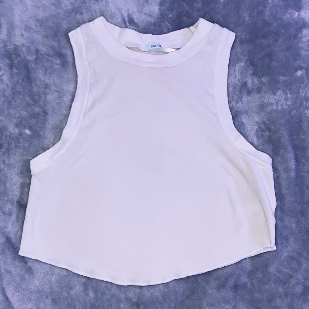 White Cropped Urban Outfitters Muscle Tank